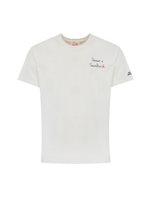 T-shirt Portofino in cotone con ricamo Sesso e Sambarth Mc2 Saint Barth | PORTOFINO01302H SAMBART 01N EMB